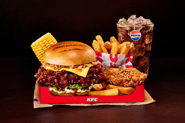 Sticky BBQ Drip Burger Box Meal menuspotuk