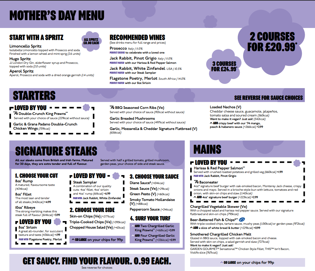 Beefeater Uk July Updated 2026 Menu Prices | Menuspot