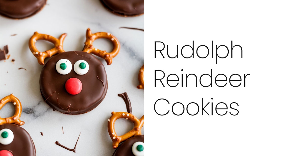 Rudolph Reindeer Cookies with Green Eyed Charm
