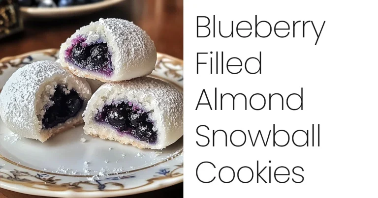 Blueberry Filled Almond Snowball Cookies