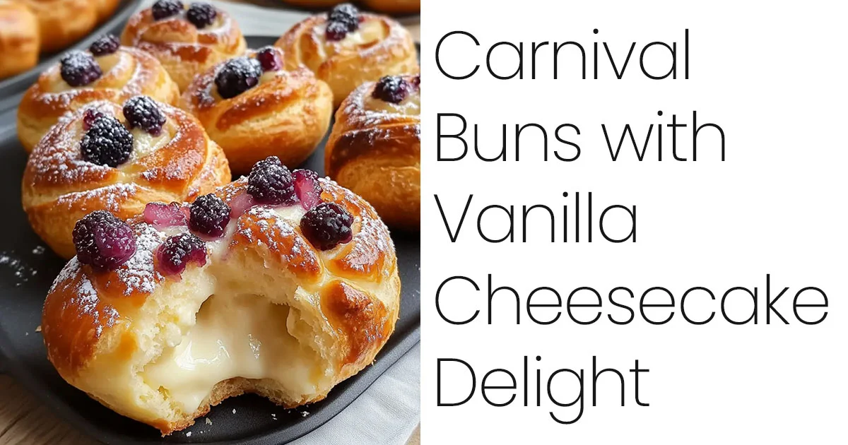 Carnival Buns with Vanilla Cheesecake Delight