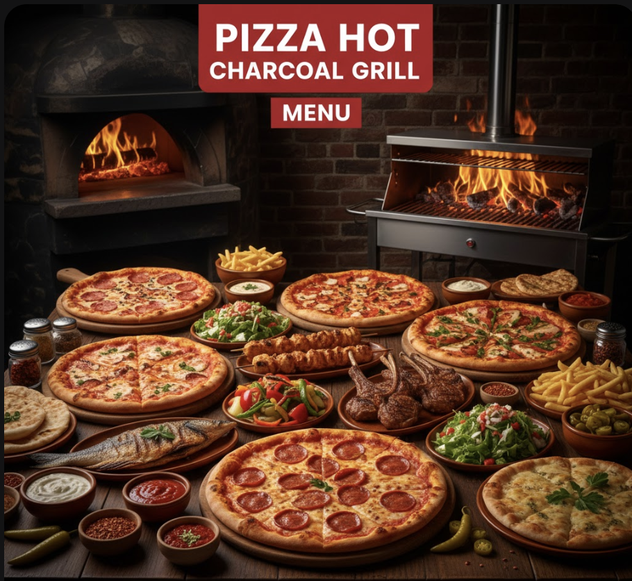 featured image of pizza hot charcoal grill