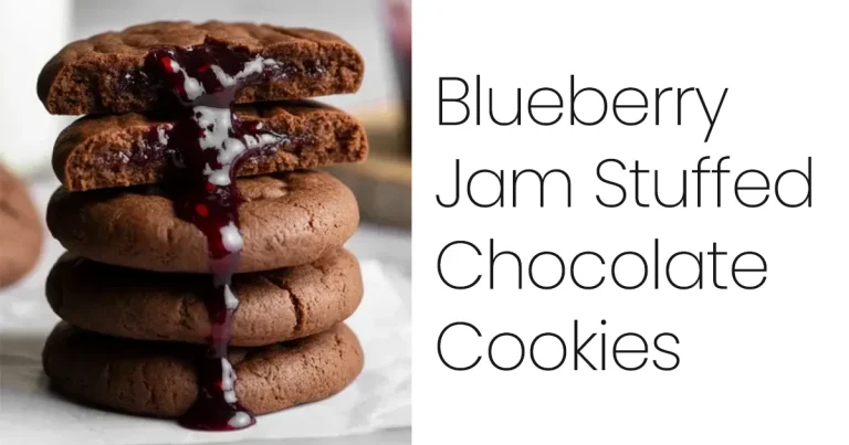 Blueberry Jam Stuffed Chocolate Cookies