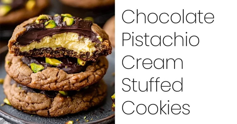 Chocolate Pistachio Cream Stuffed Cookies