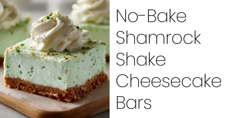 No Bake Shamrock Shake Cheesecake Bars