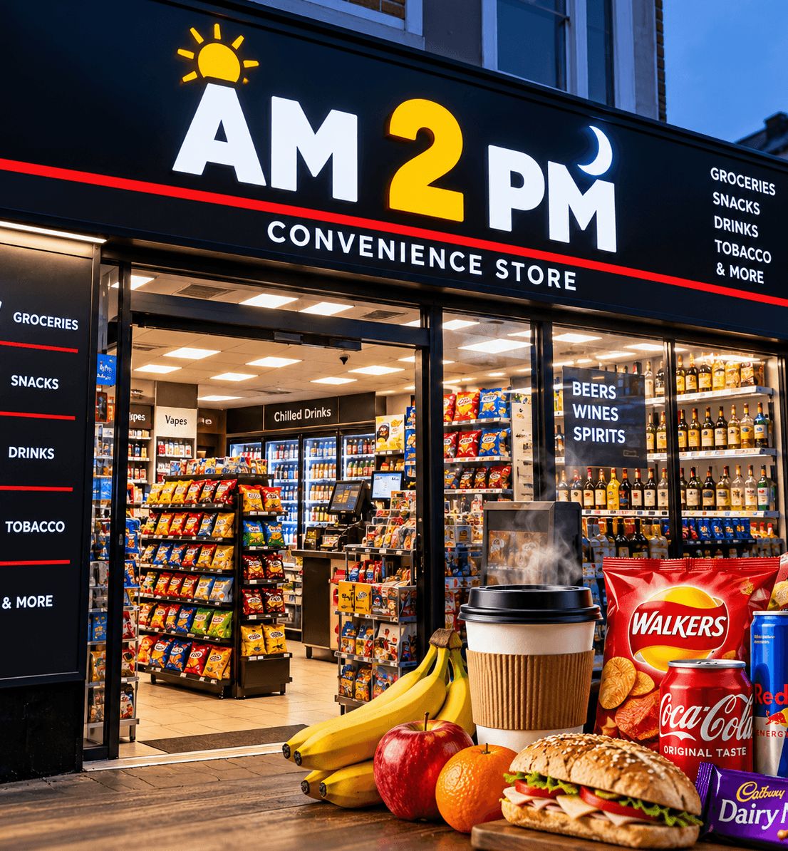 AM 2 PM Convenience Store menuspot